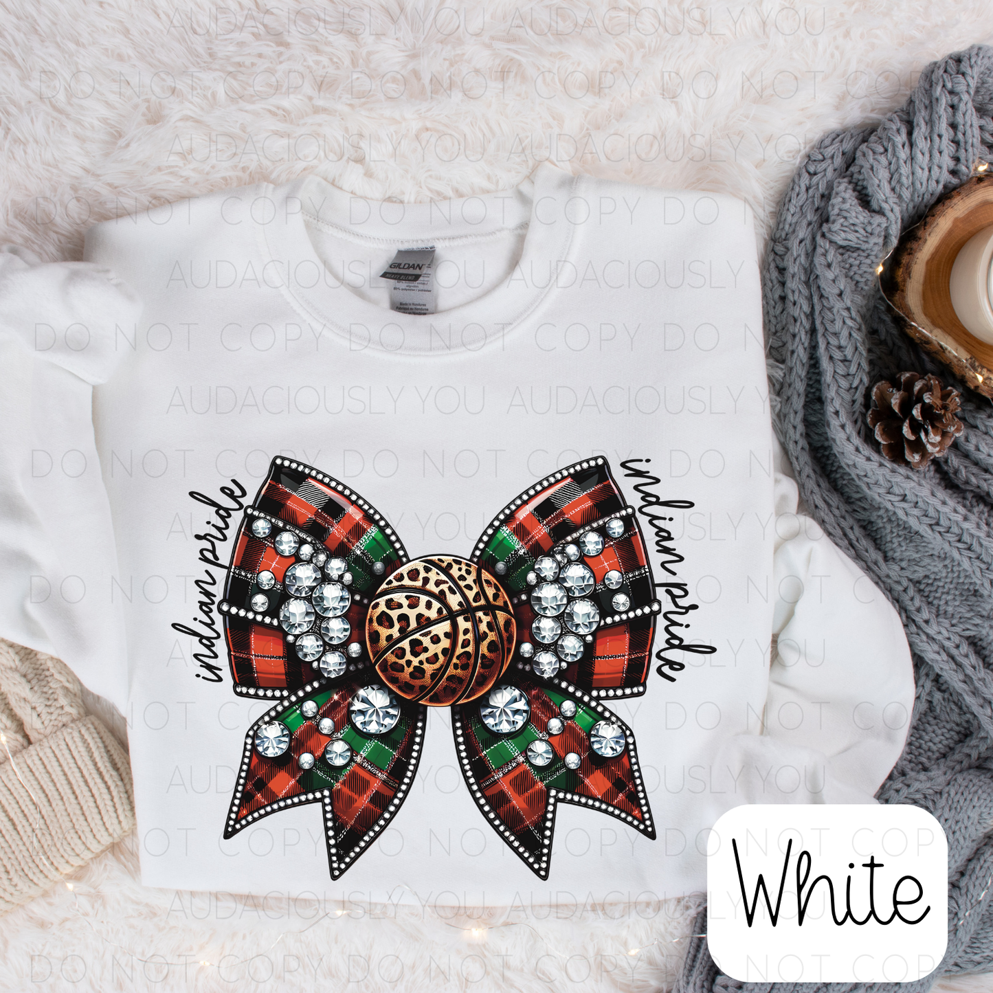 Indian Pride Christmas Basketball Bow Digital Download