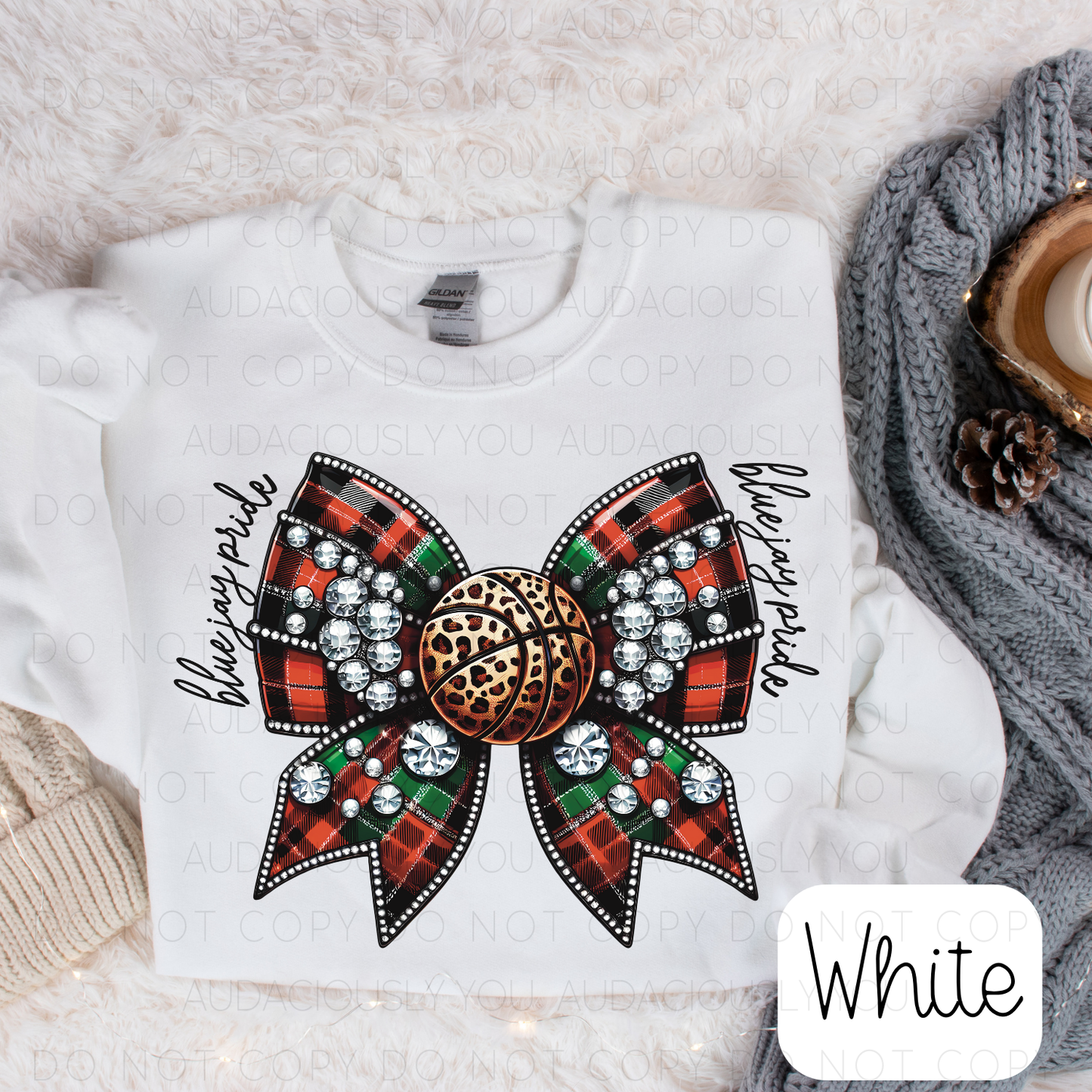 Blue Jay Pride Christmas Basketball Bow Digital Download