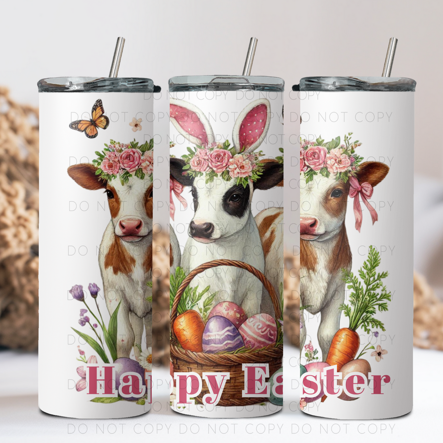 Happy Easter Cows 20oz Tumbler
