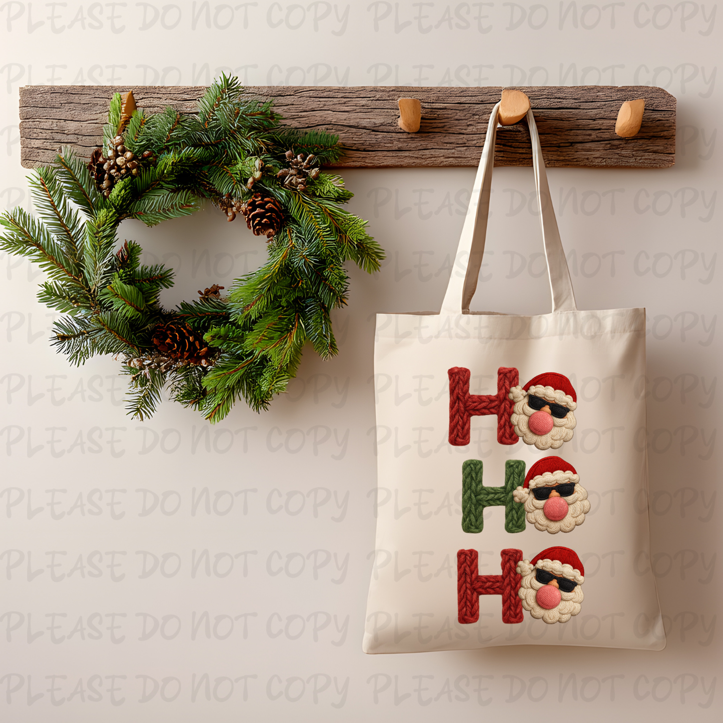 Faux Yarn Ho Ho Ho Tote