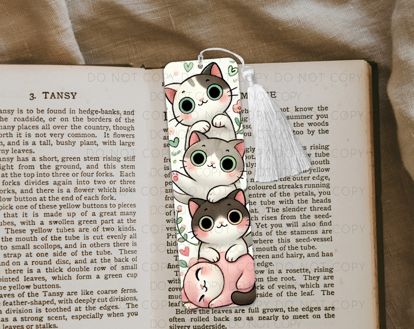 Four Stacked Cats Bookmark