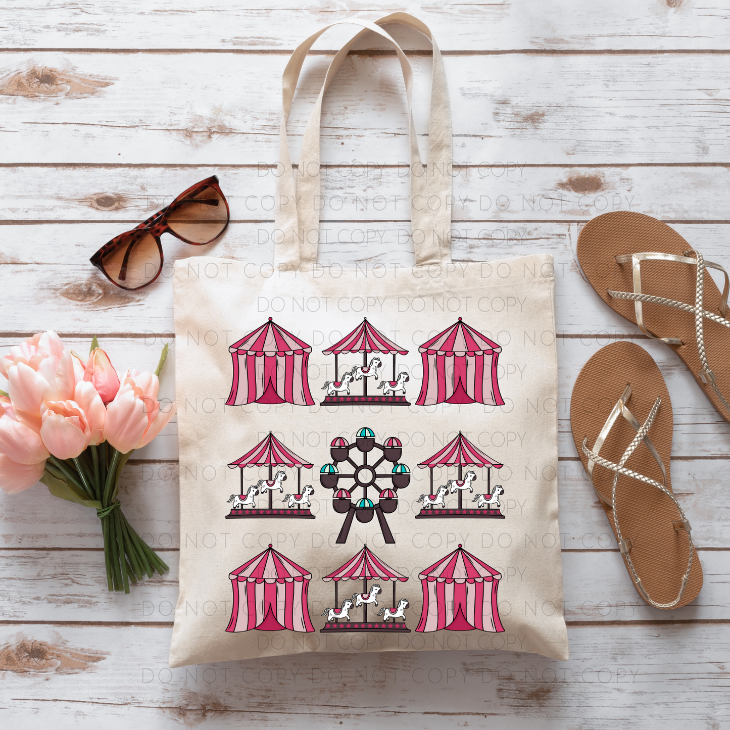 Pink Fair Collage Tote