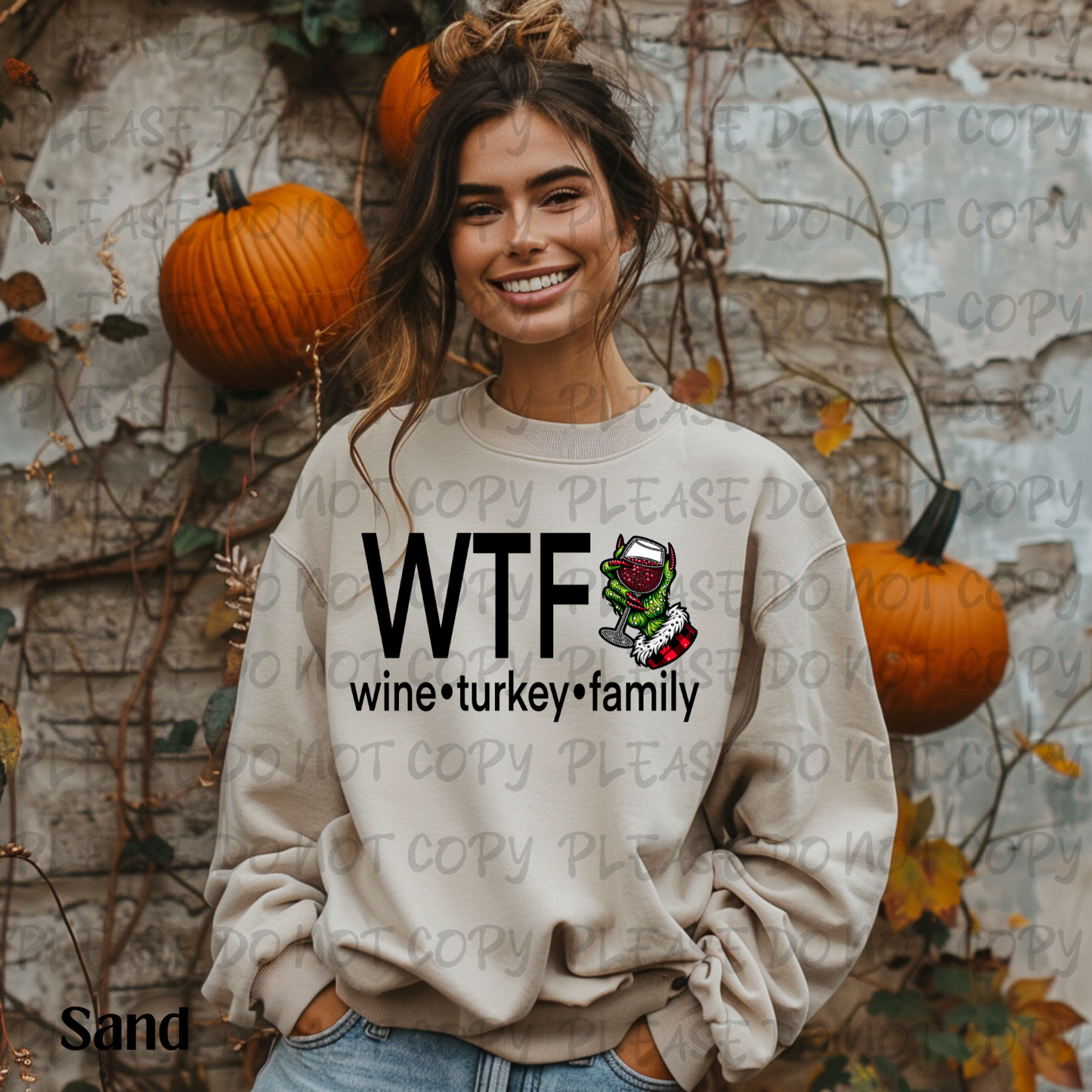 WTF Wine Turkey Family (Black) Digital Download