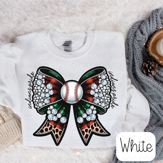 Indians Pride Christmas Baseball Bow Digital Download