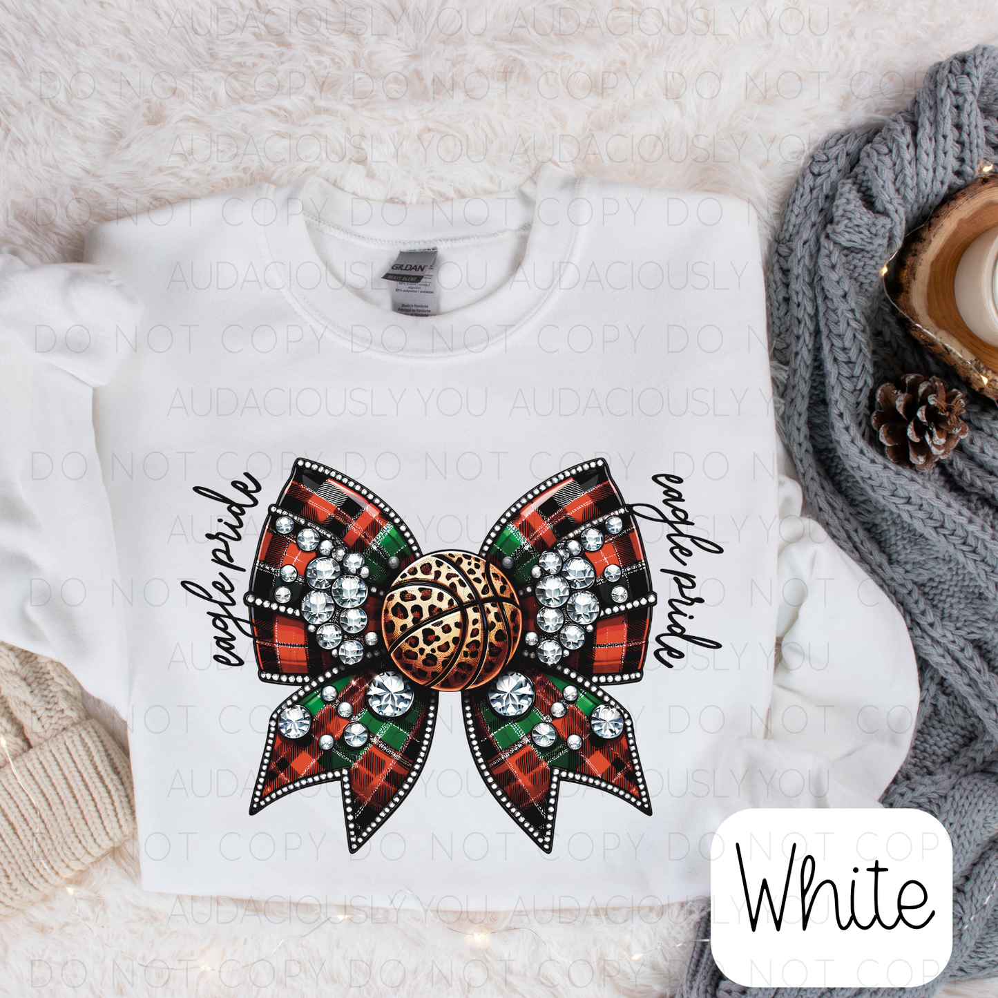 Eagle Pride Christmas Basketball Bow Digital Download