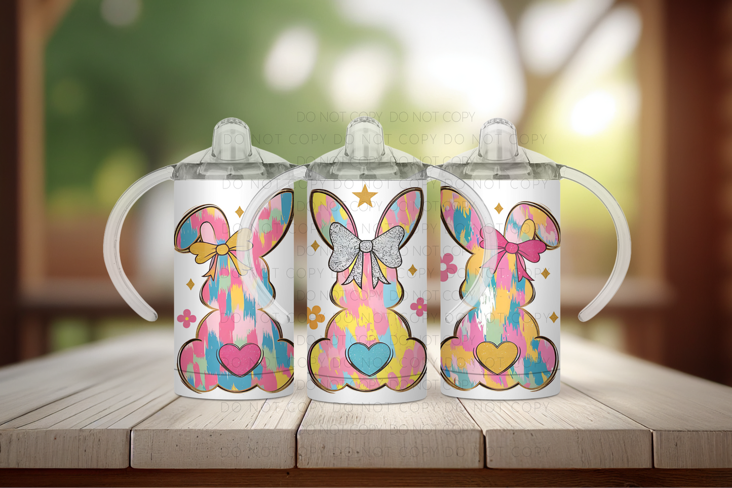 Brushstroke Bunnies 12oz Sippy Cup