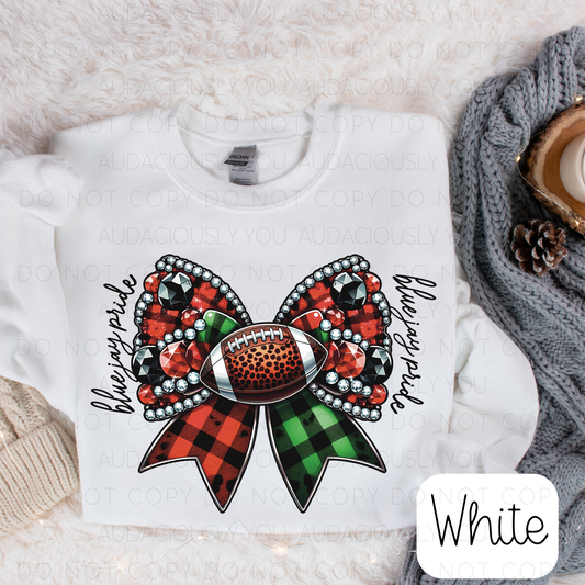 Blue Jay Pride Football Christmas Bow Digital Download