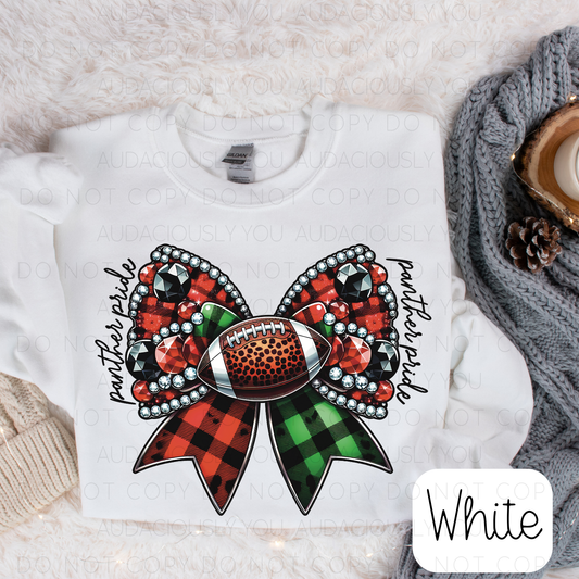 Panther Pride Football Christmas Bow Digital Download