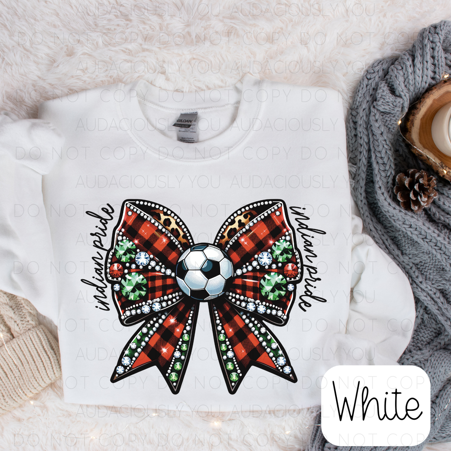 Indian Pride Soccer Christmas Bow Digital Download