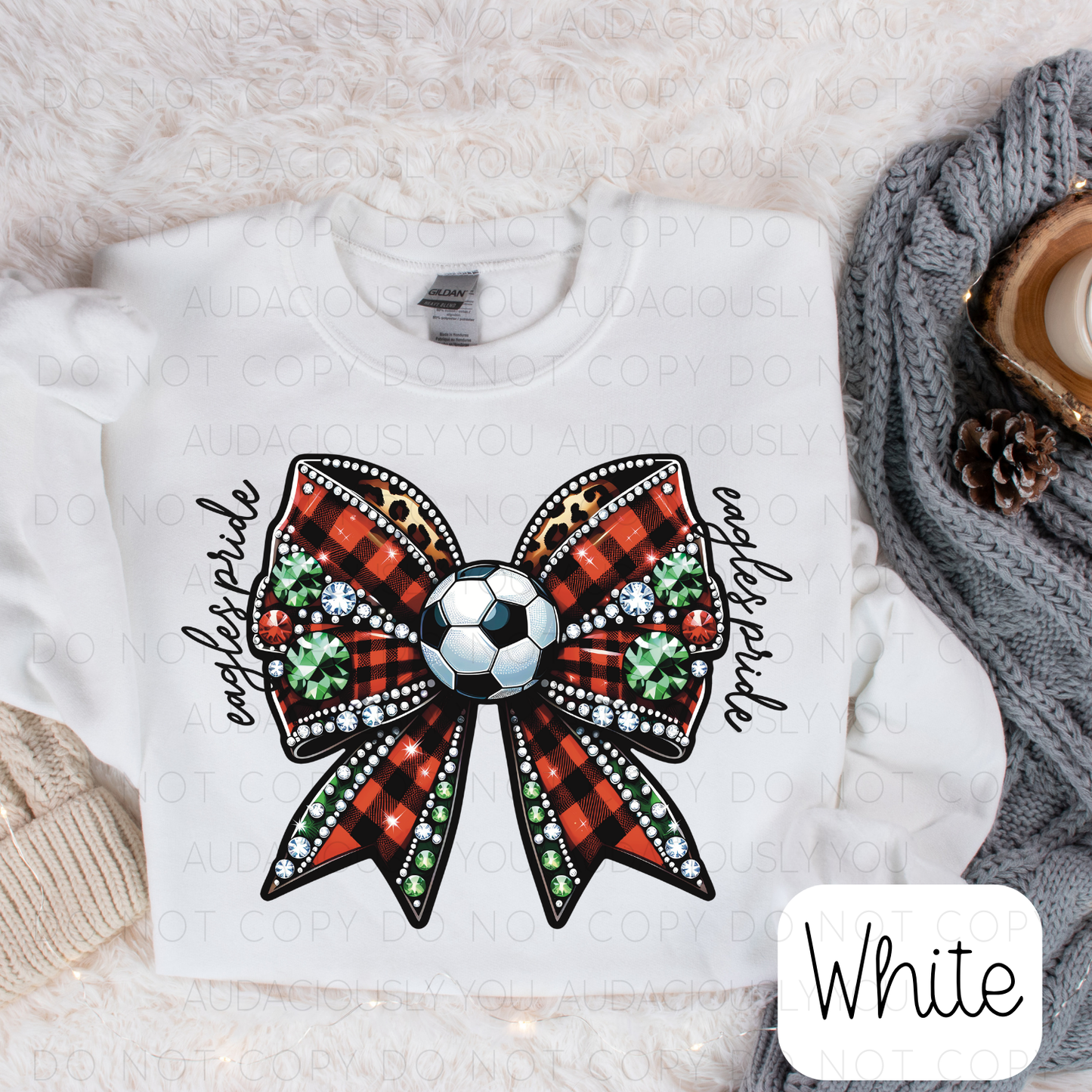 Eagles Pride Soccer Christmas Bow Digital Download