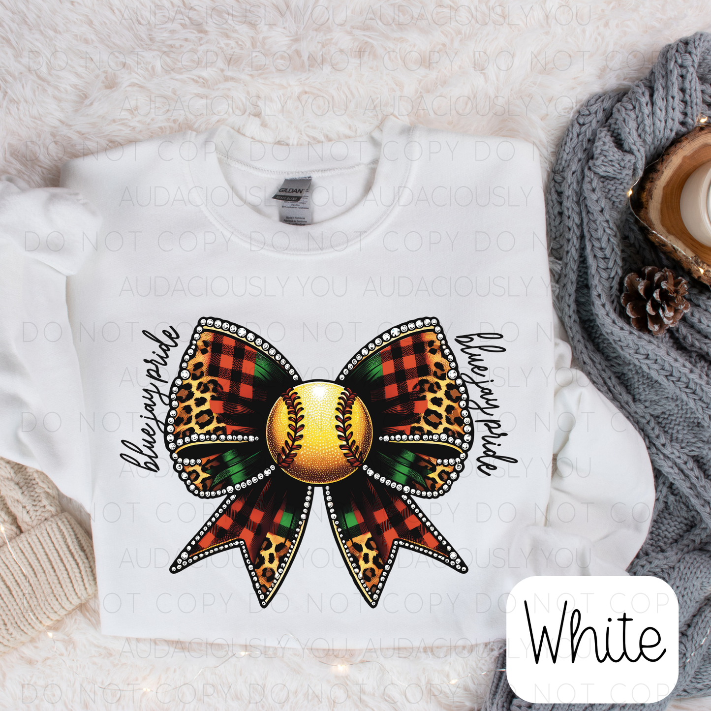 Blue Jay Pride Softball Christmas Bow Digital Download