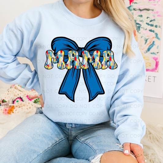 Autism Mama Bow