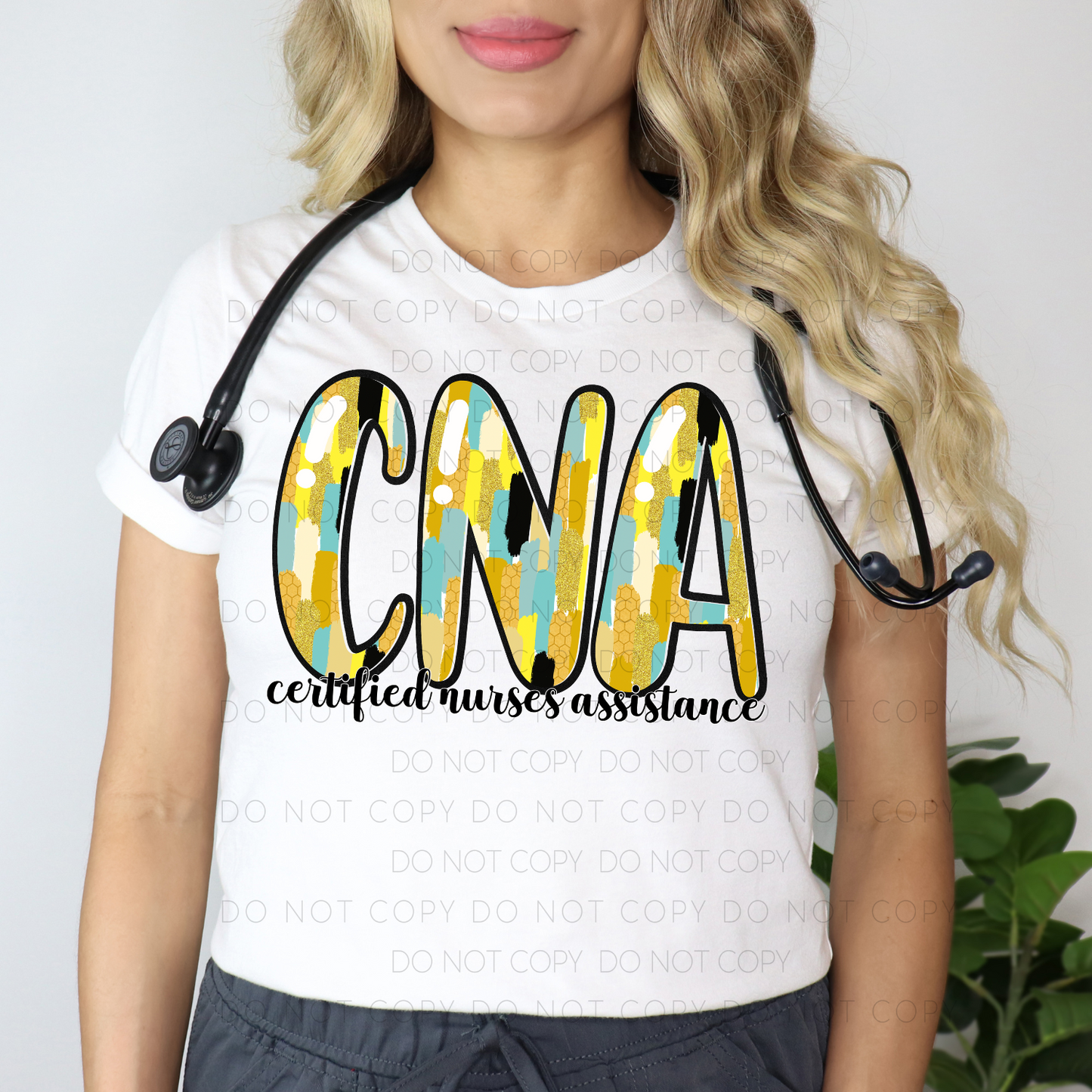 Custom Occupation Teal And Gold Brushstroke