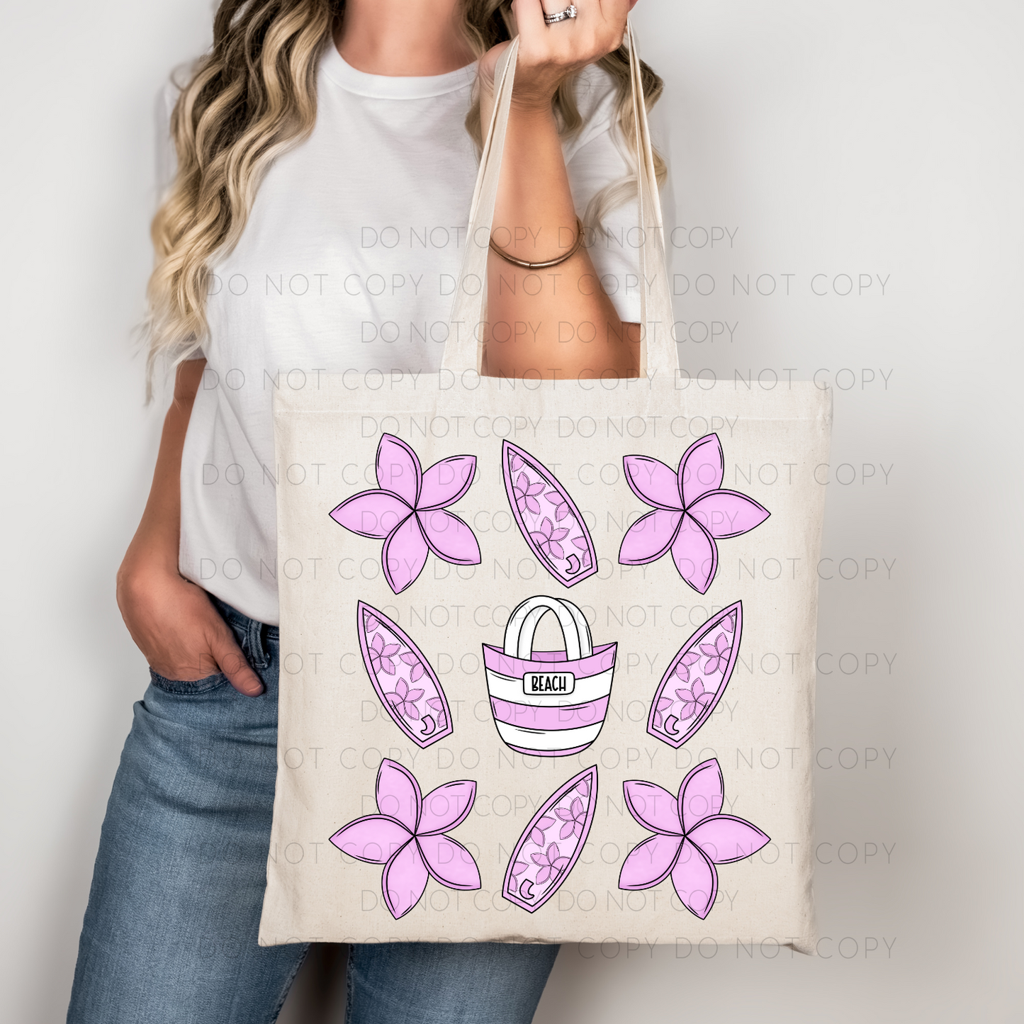 Purple Beach Collage Tote